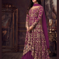 Appealing Wine Color Net With Embroidery Work Anarkali Suit For Women