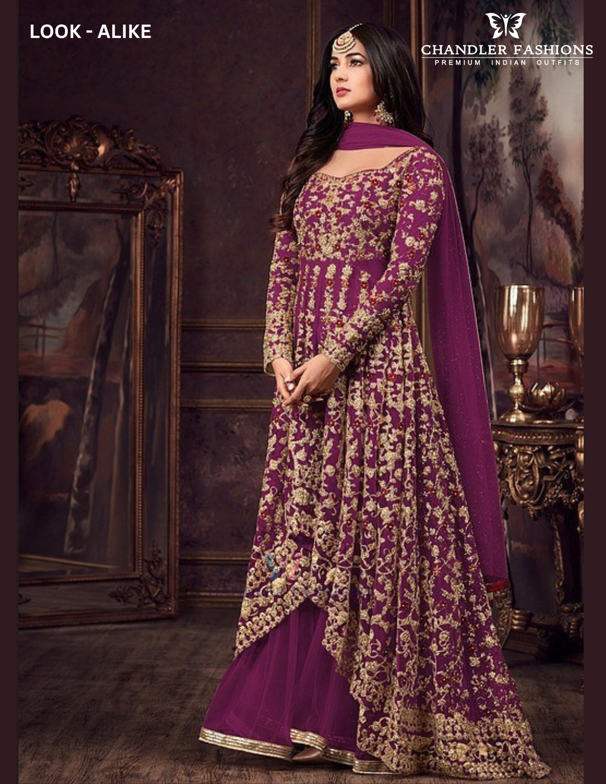Appealing Wine Color Net With Embroidery Work Anarkali Suit For Women