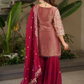 Maroon Color Crazy Silk Embroidery Sequins Work Palazzo Suits In USA