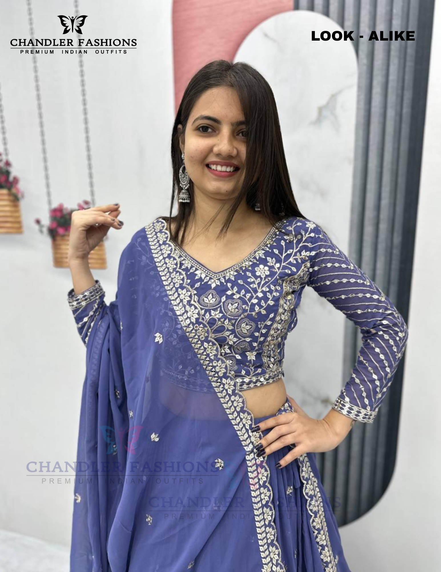 Beautiful Blue Color Georgette Lehenga Choli With Embroidery Work In USA 