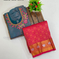 Green And Pink Color Art Silk Langa Set With Zari Work In USA