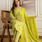 Charming Lime Green Color Cotton Printed Work Salwar Suits With Dupatta Set Near Me