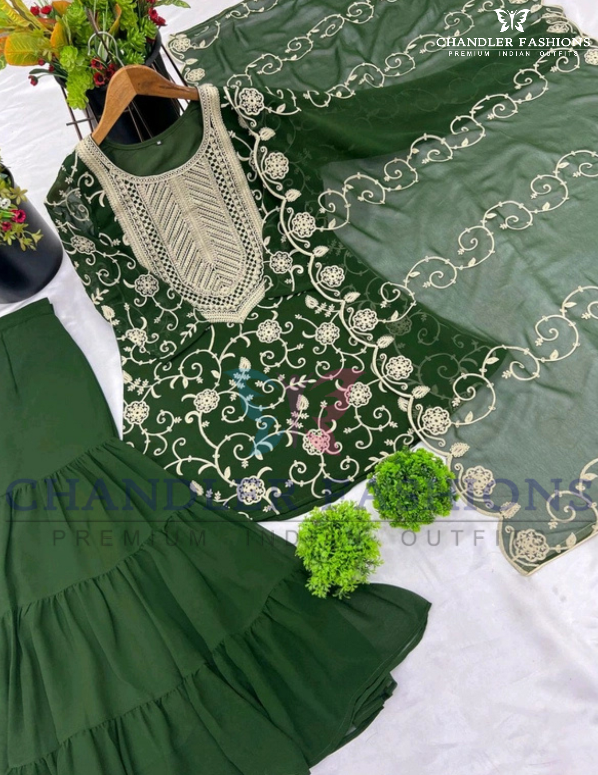 Georgette Embroidered Work Sharara Suits For Women in Chandler