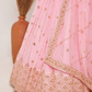 Light Pink Colored Heavy Georgette Embroidery And Sequins Work Lehenga Near Me