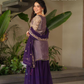 Purple Color Crazy Silk Embroidery Sequins Work Palazzo Suits In USA