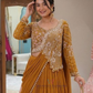 Yellow Color Rangoli With Embroidery And Sequins Work Saree In USA