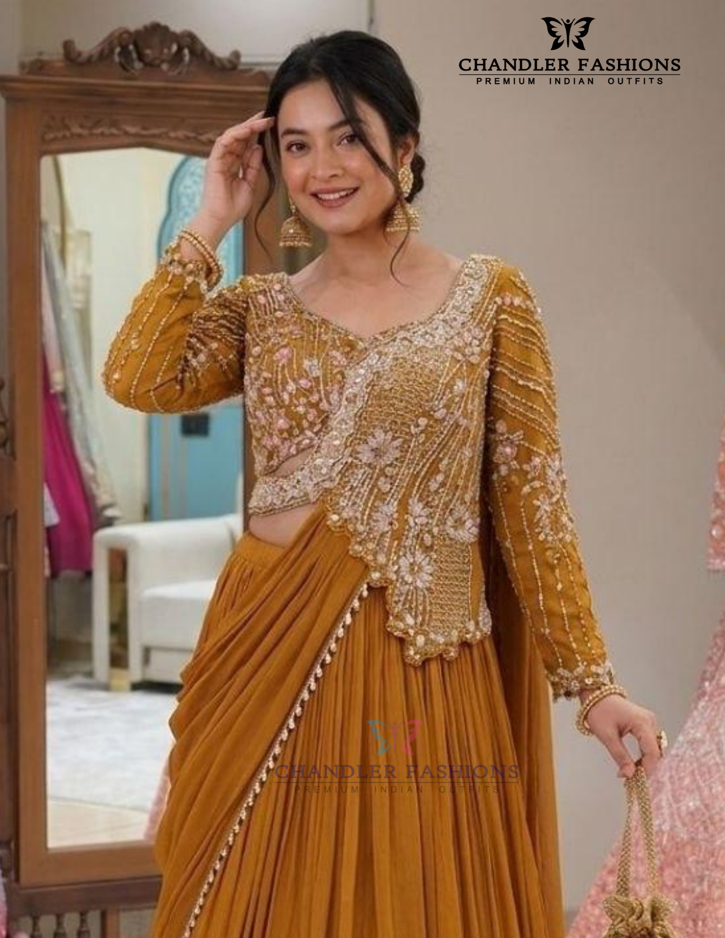 Yellow Color Rangoli With Embroidery And Sequins Work Saree In USA