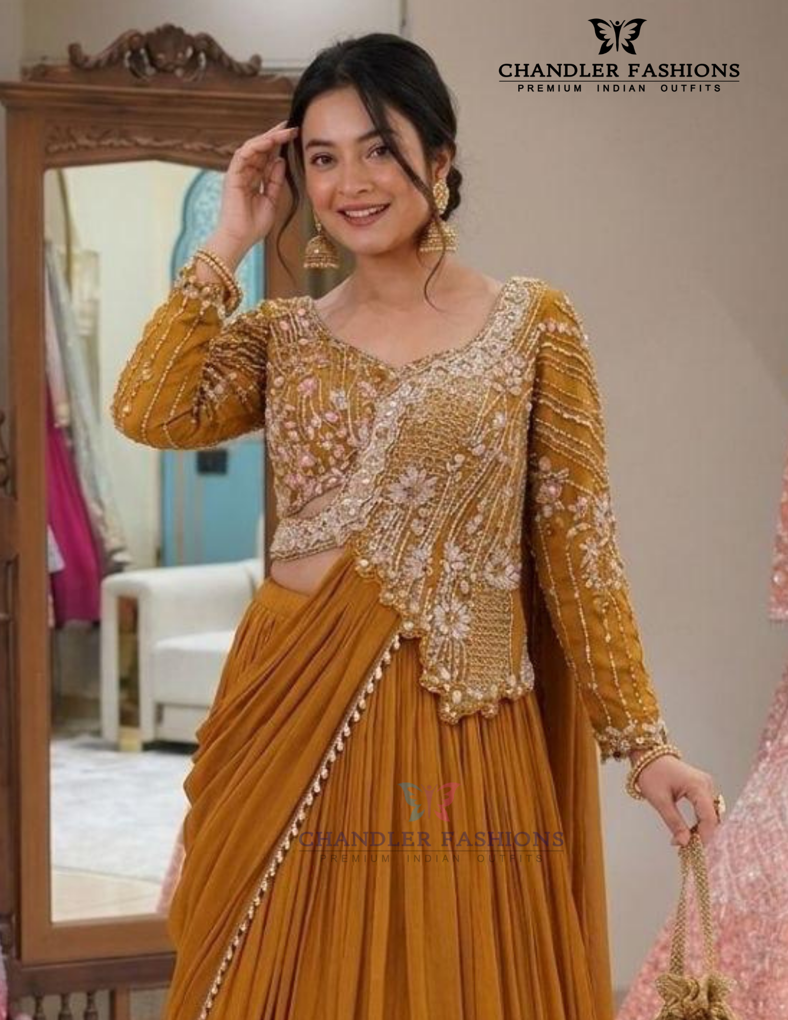 Yellow Color Rangoli With Embroidery And Sequins Work Saree In USA