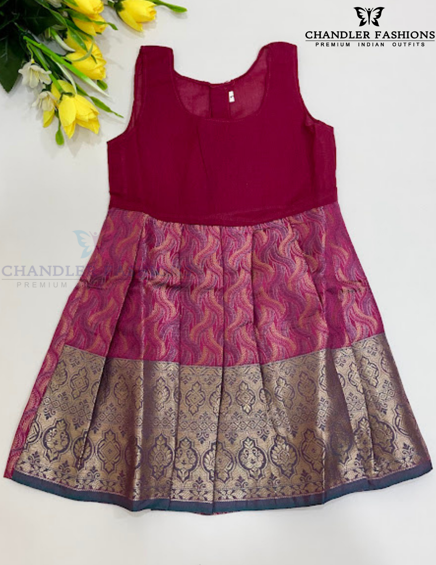 Teal Blue And Pink Color Silk Langa Sets With Stone Work In Tempe