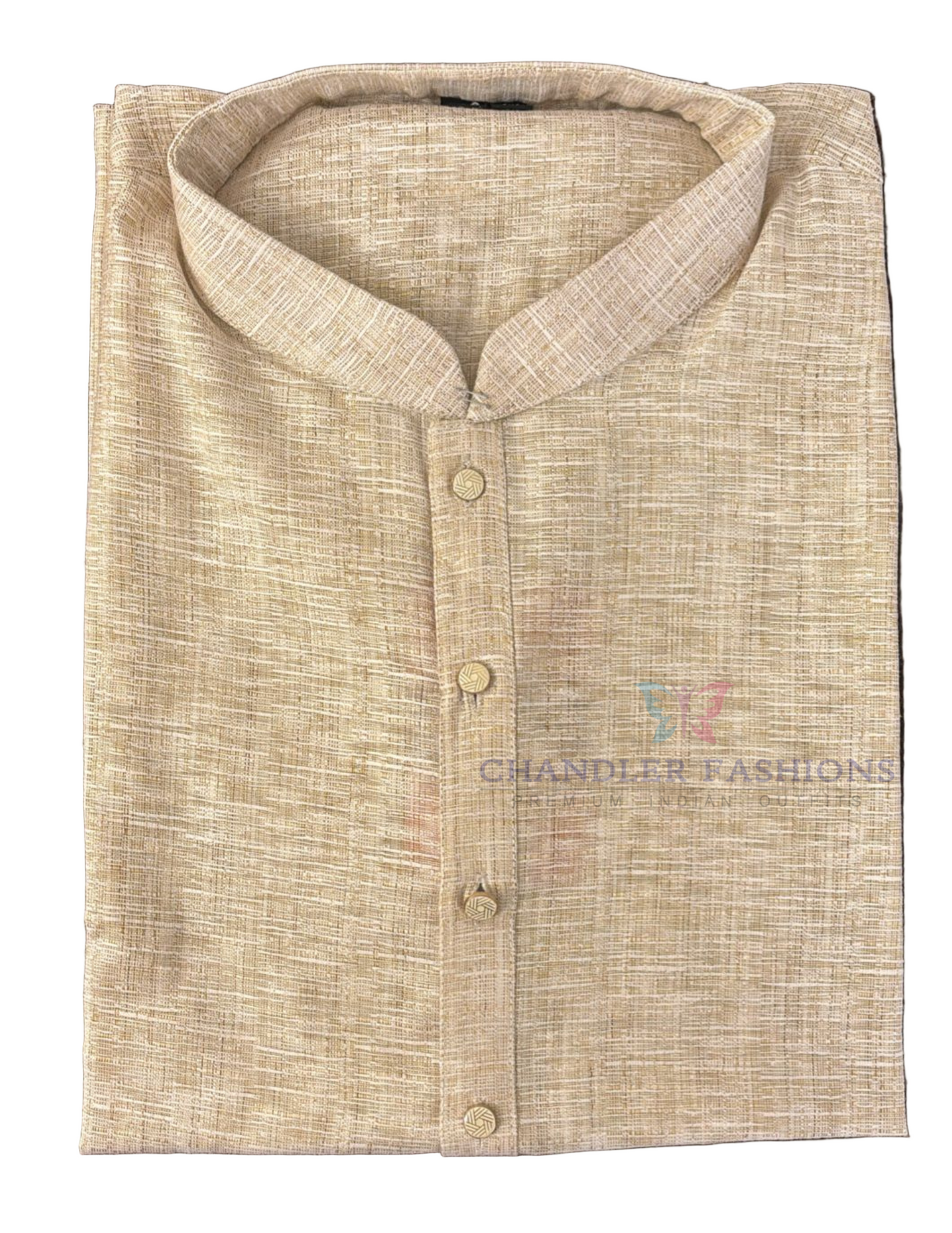 Alluring Light Tan Color Cotton Kurta With Pajama Pant Near Me