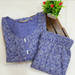 Light Purple Color Cotton With Printed Work Kurti And Palozzo Suits In USA