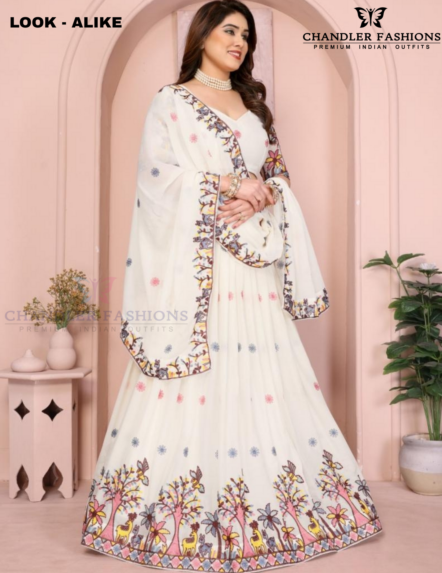 Elegant White Color Georgette Lehenga Choli With Embroidery Work For Women Near Me