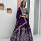 Pleasing Purple Color Georgette Lehenga Choli With Embroidery Work Near Me
