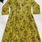 Alluring Green Color Tissue Silk With Floral Design Kurti For Women
