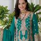 Green Color Soft Organza With Embroidery Work Salwar Suits And Dupatta Near Me