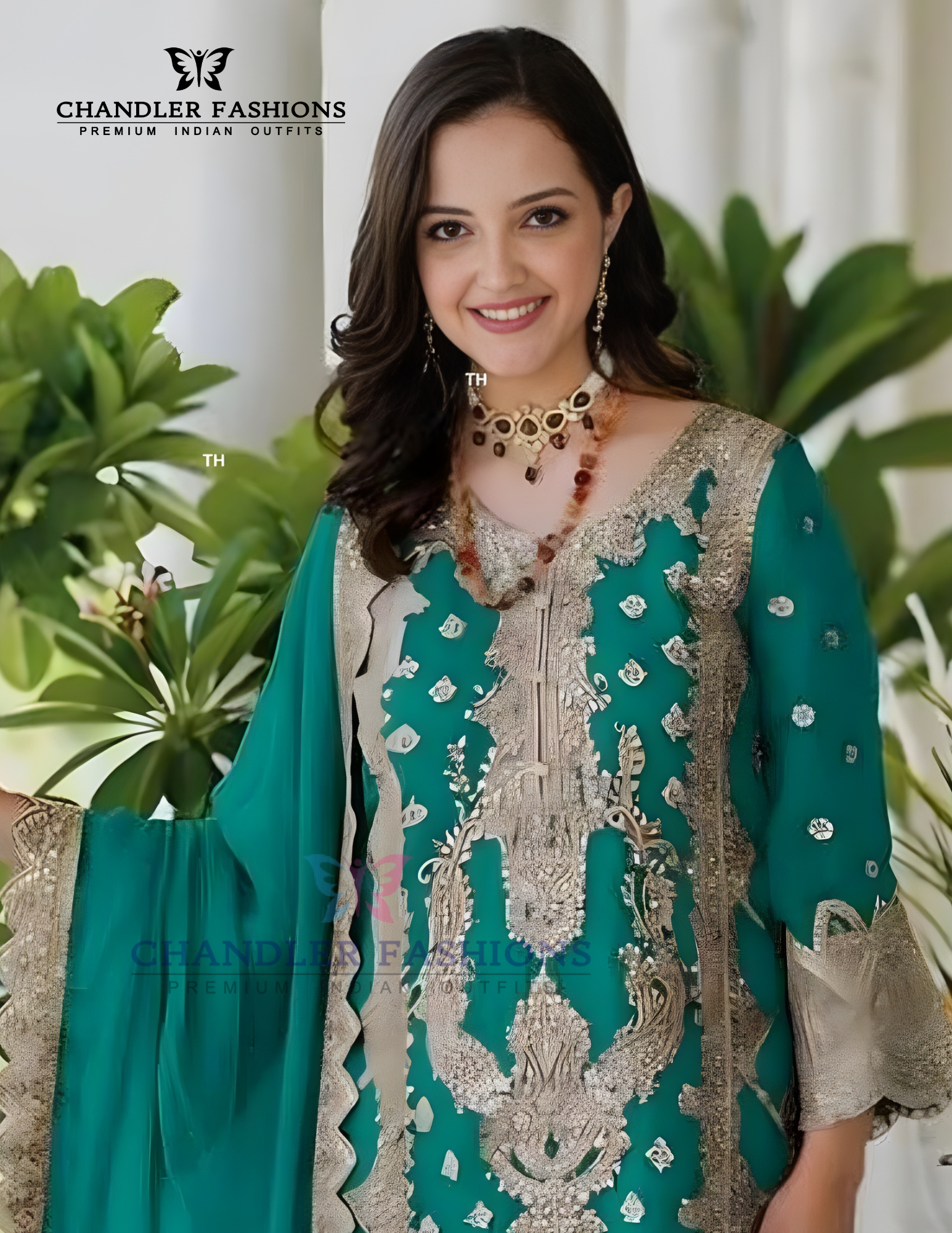 Green Color Soft Organza With Embroidery Work Salwar Suits And Dupatta Near Me