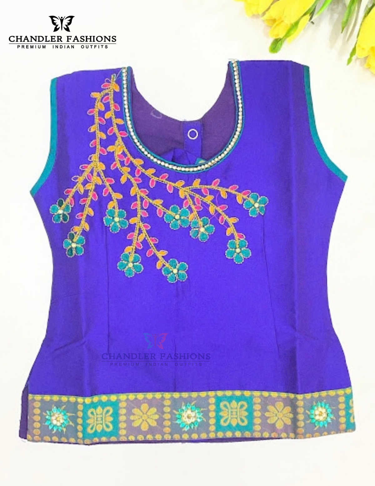 Blue Color Soft Silk Langa Set With Embroidery Work In Chandler