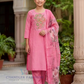 Appealing Pink Color Silk With Embroidery Work Kurti Suits For Women