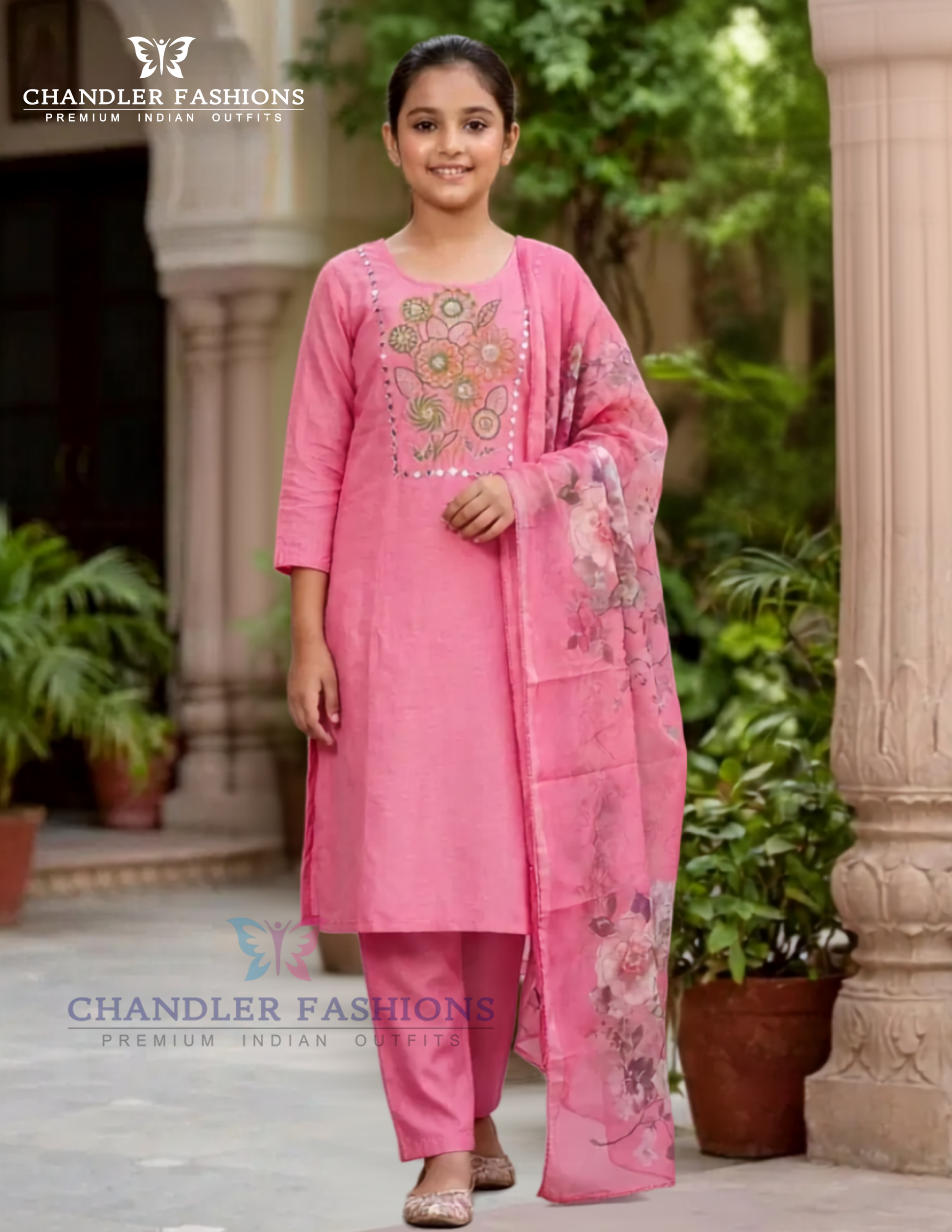Appealing Pink Color Silk With Embroidery Work Kurti Suits For Women