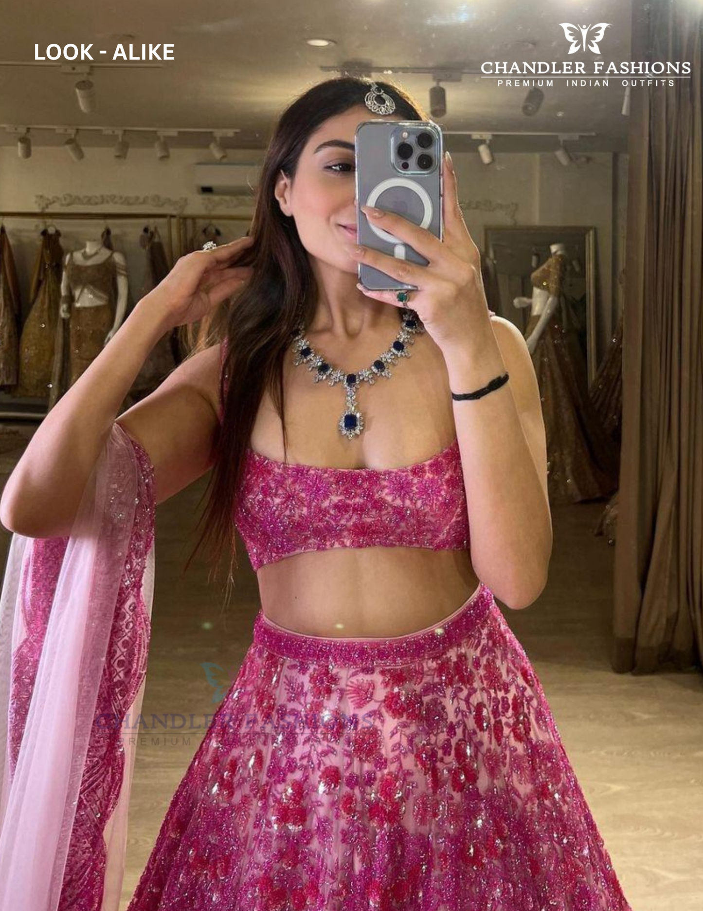 Pink Color Embroidery And Sequins Work Lehenga In Peoria