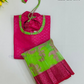 Alluring Pink And Green Colored Art Silk Langa Sets For Girls Near Me