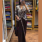 Brown Color Heavy Chinon Ready To Wear Saree In USA