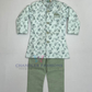 Stunning Green And White Color With Silk Cotton Sherwani Suit For Boys