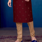 Slub Silk Embroidery Work Kurta in Pajama Chandler