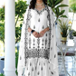 Gorgeous White Color Fancy Embroidery Work Kurti With Sharara Suits