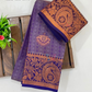 Violet Color With Copper Zari Border Art Silk Saree In Mesa