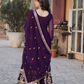 Purple Color Faux Blooming With Embroidery Work Gown In Chandler