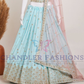 Sky Blue Color Georgette Embroidery Sequins Work Lehenga In USA