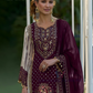 Purple Color Sheer With Printed And Fancy Embroidery Mirror Work Palazzo Suits Near Me