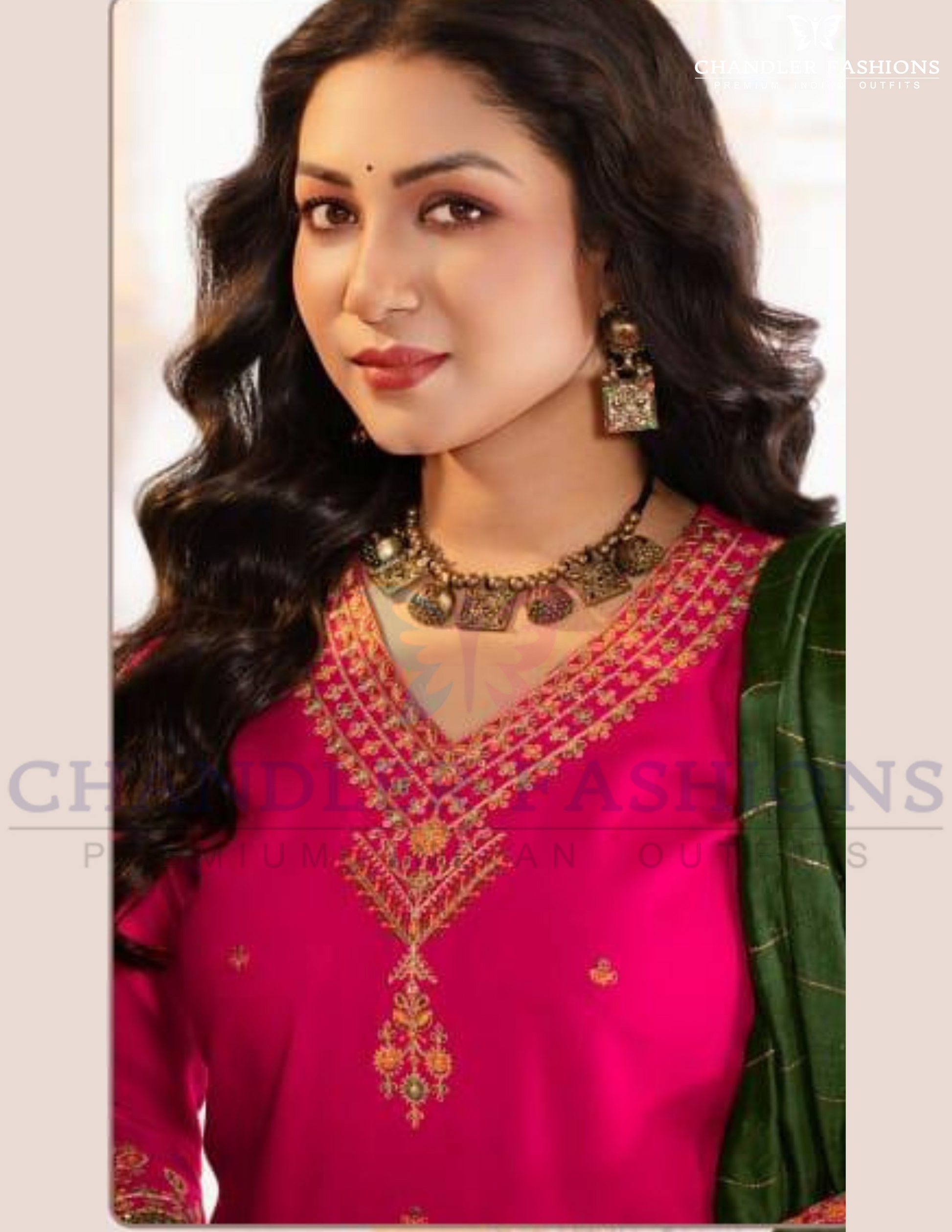 Rani Pink Color Embroidery Work Salwar Suits With Dupatta in Chandler
