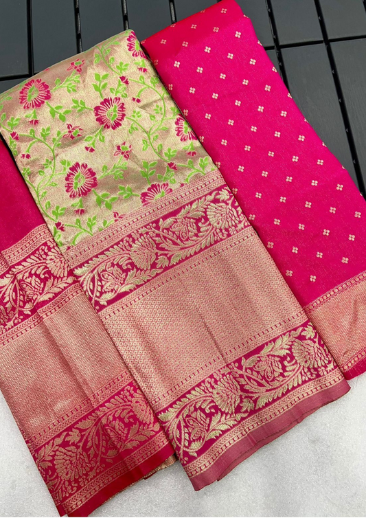 Appealing Pink Color Silk Zari Work With Lehenga Choli  In Tempe