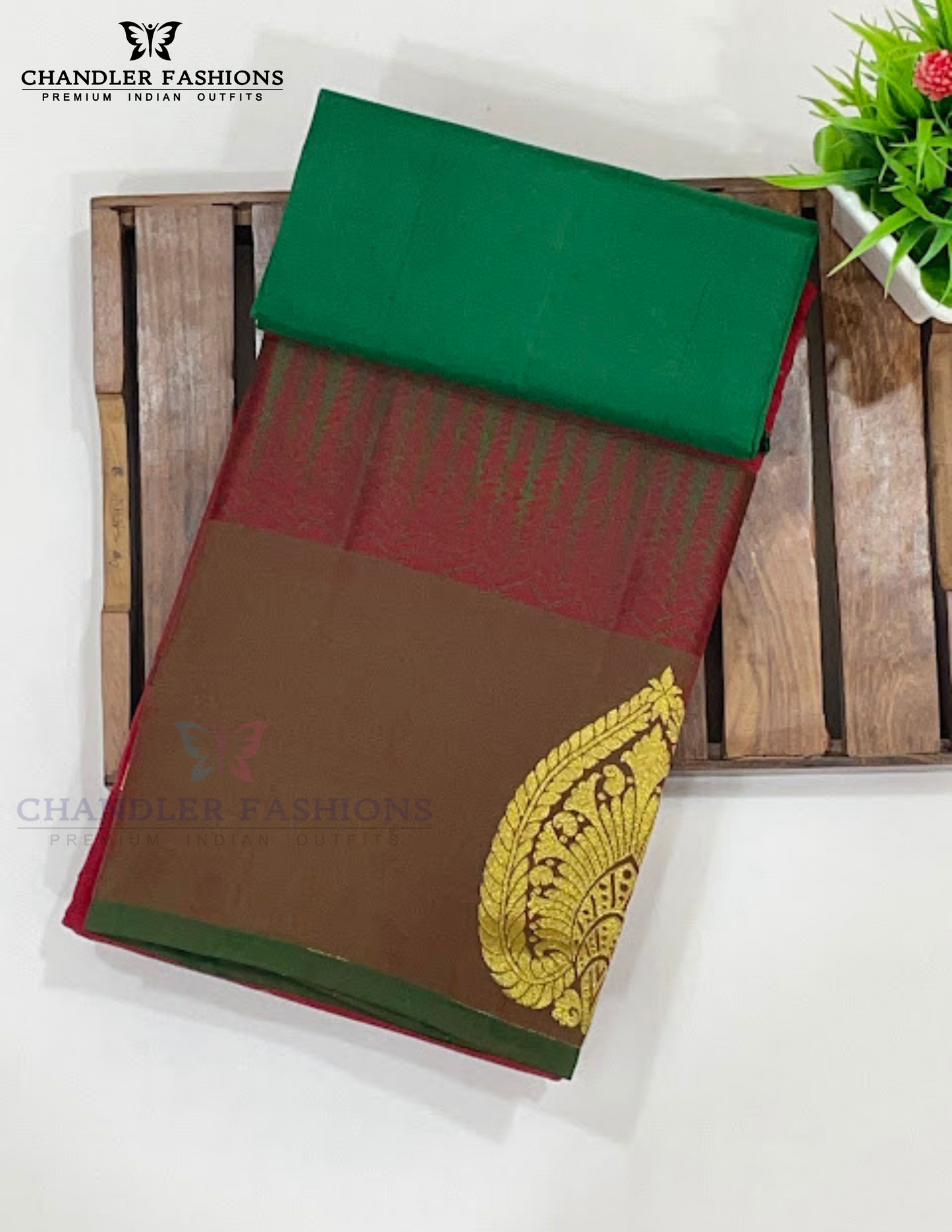 Gorgeous Red Color Pure Kanchi Silk With Gold Zari Work Saree Near Me