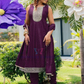 Pleasing Purple Color Rayon With Embroidery Work Salwar Suits For Women