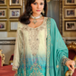 Sea Green Color Chinon With Digital Print And Embroidery Work Palazzo Suits In USA
