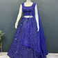 Elegant Blue Color Heavy Georgette Embroidery And Sequins Work Lehenga Choli Near Me