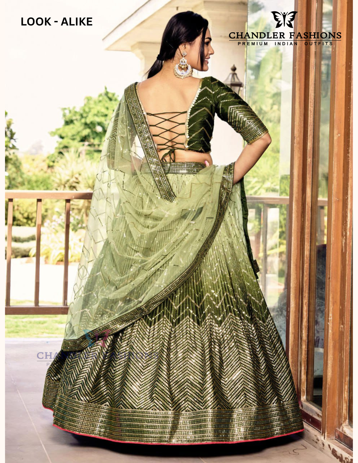 Green Color Silk With Sequins Work Lehenga Choli With Dupatta In USA