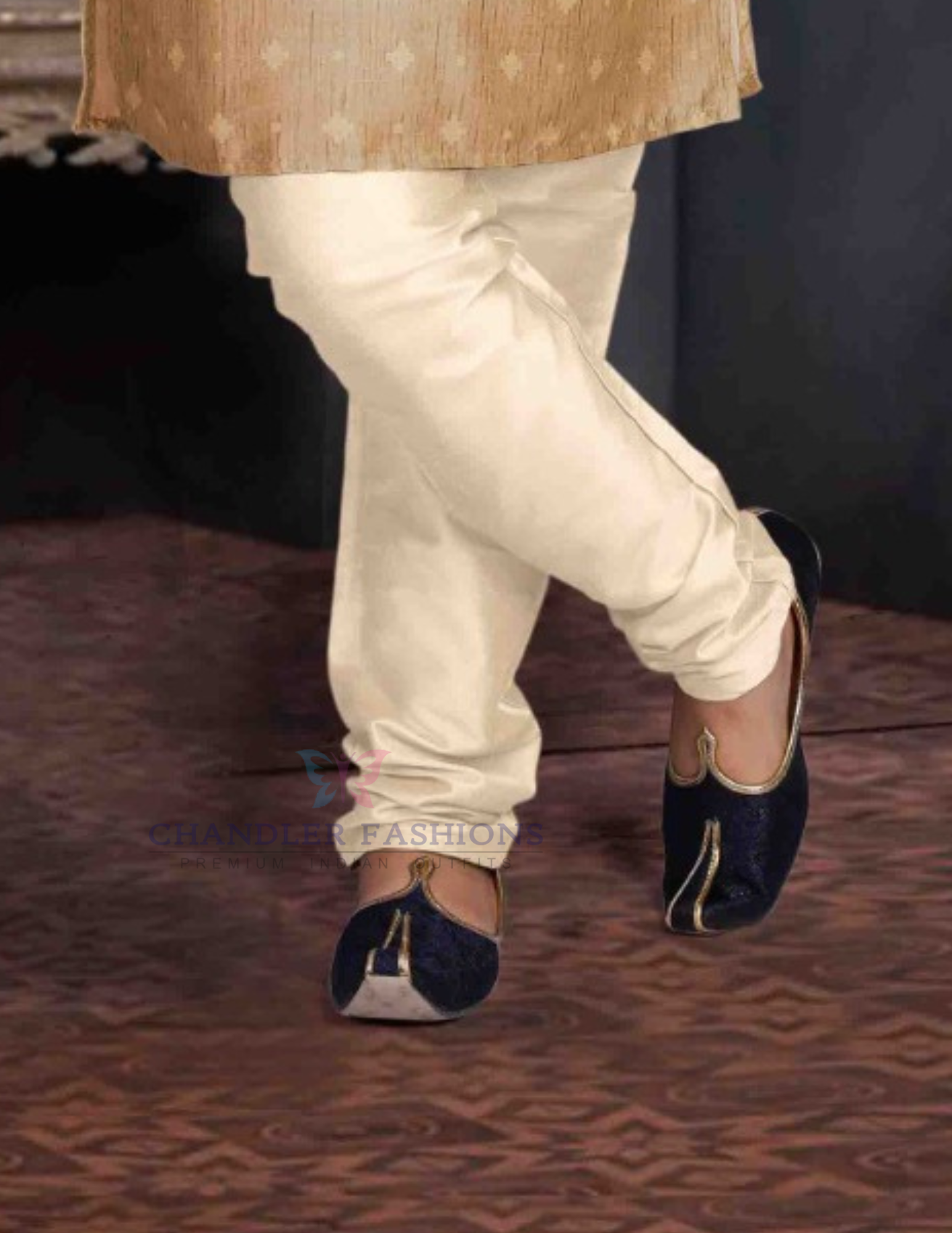 Beige Color Cotton Blend Kurta Pajama Set In USA