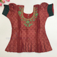 Pleasing Maroon And Pink Color Silk Langa Set With Stone And Zari Work In USA