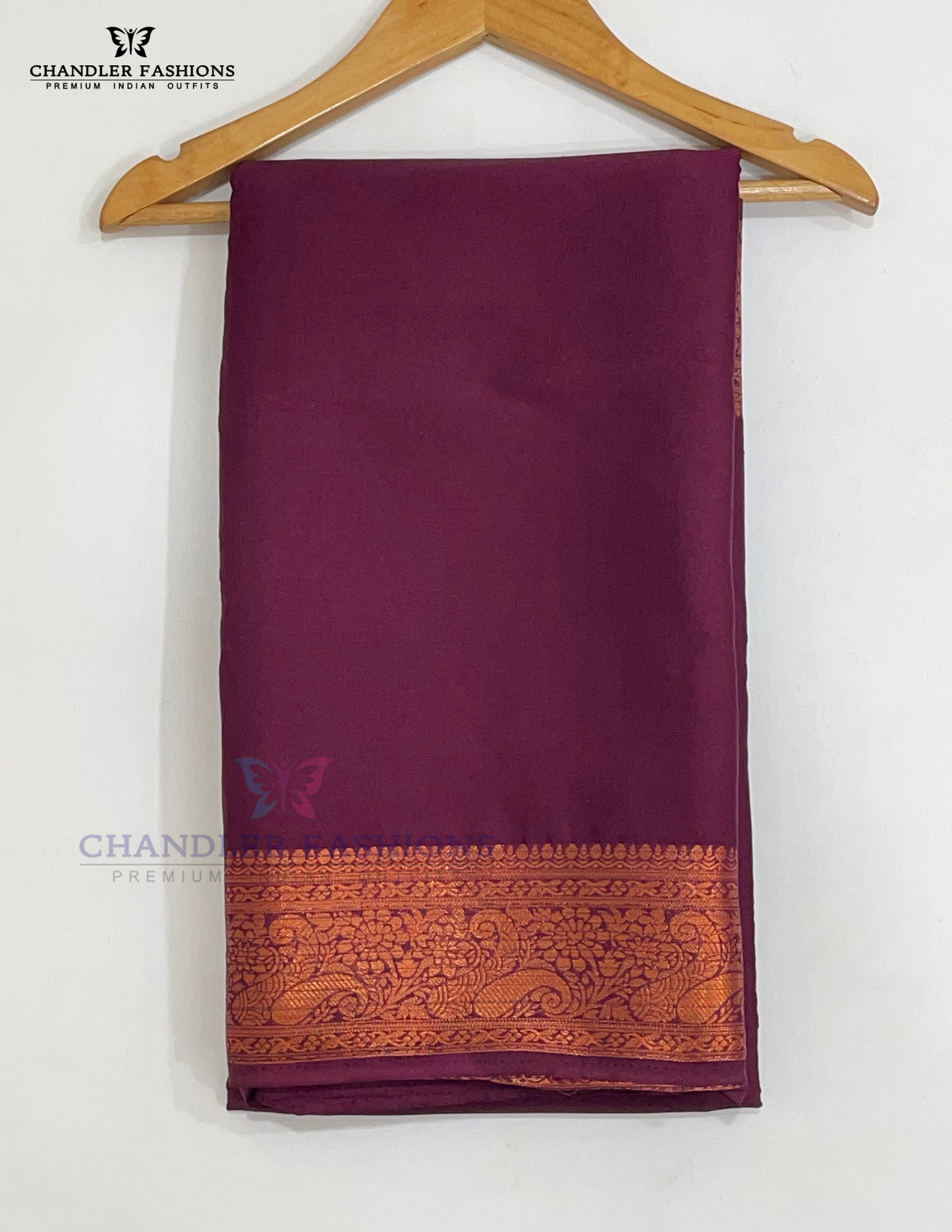 Maroon Color Mysore Silk Saree With Zari Work In USA
