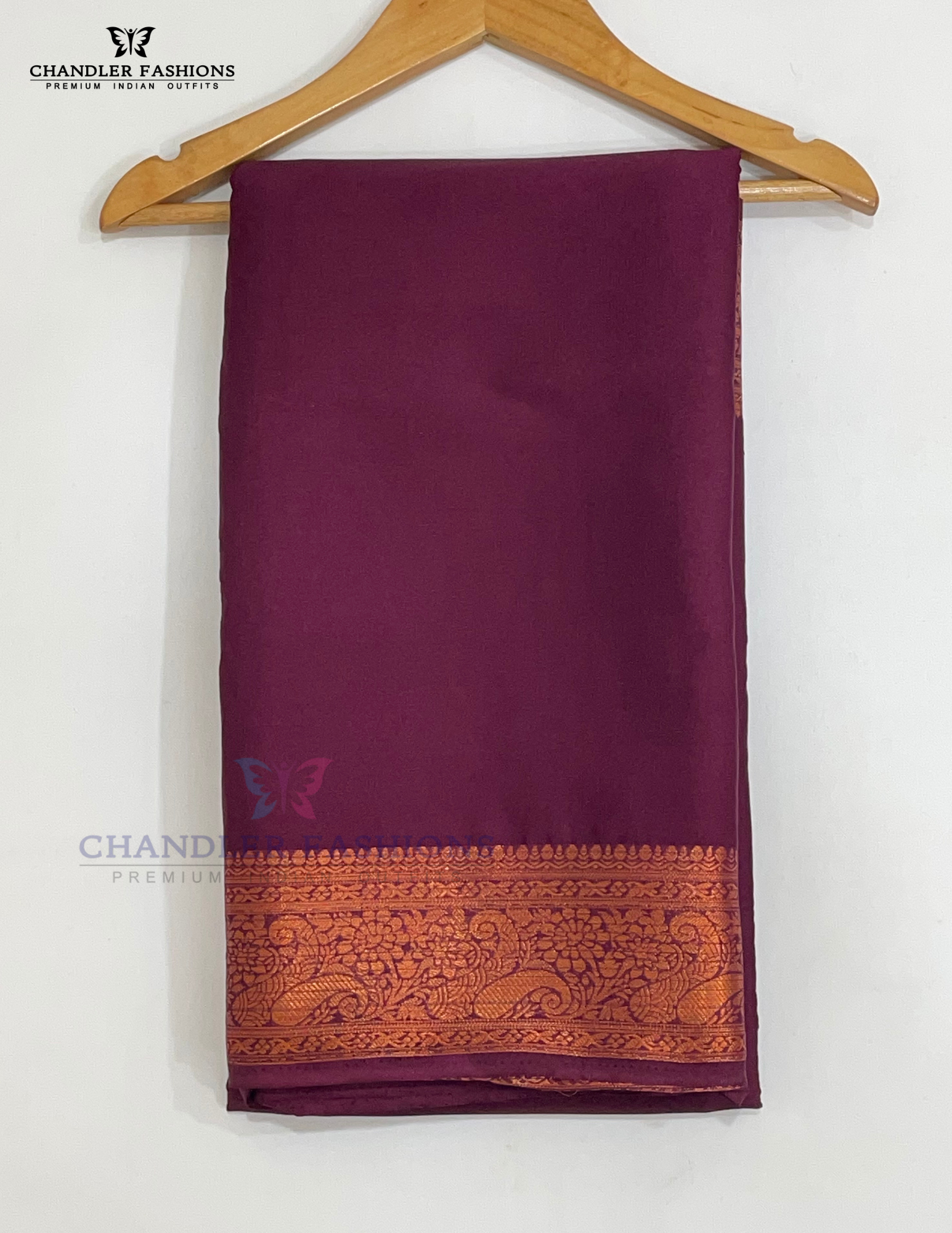 Maroon Color Mysore Silk Saree With Zari Work In USA