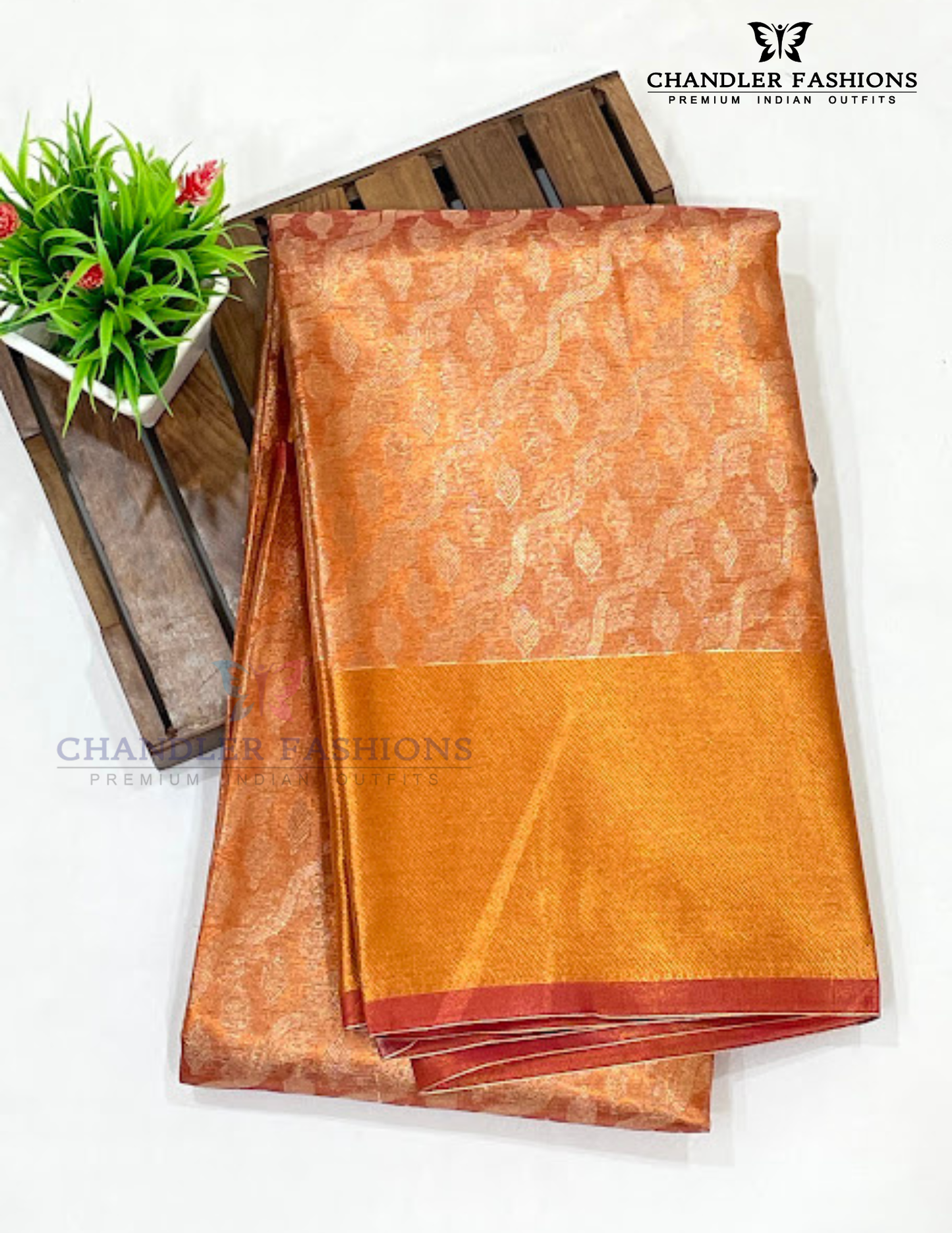 Tissue Silk Saree With Zari Work In USA