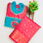 Elegant Sky Blue Colored Silk Langa Sets With Stone Work Near Me