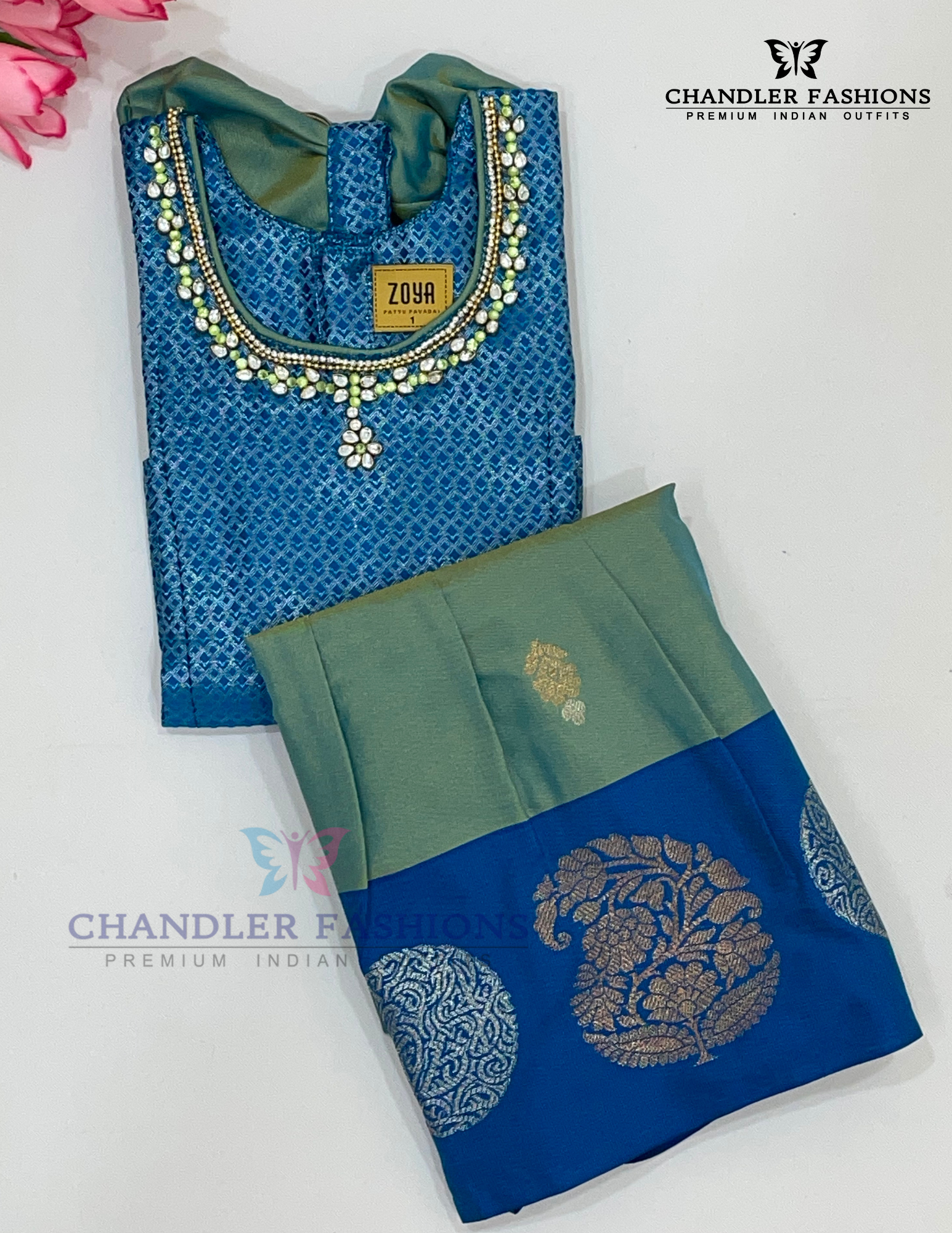 Blue Color Soft Silk Langa Set Near Me