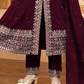 Wine Color Silk Girls Kurti Suit In USA