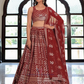 Elegant Maroon Color Georgette With Thread And Sequins Embroidery Work Lehenga Choli