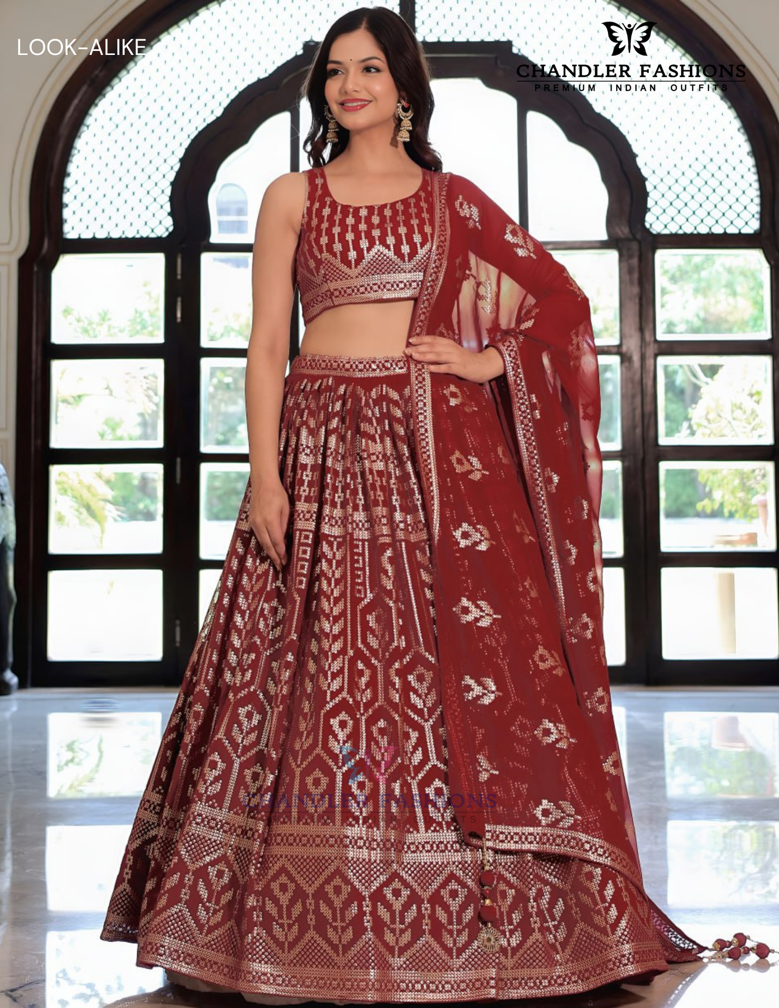 Elegant Maroon Color Georgette With Thread And Sequins Embroidery Work Lehenga Choli